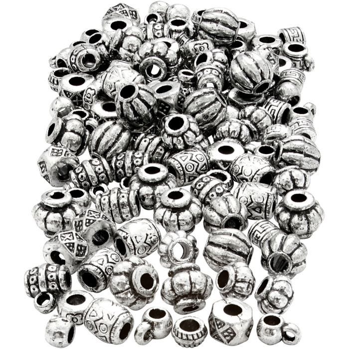 Perles antiques, dim. 7-11 mm, diamètre intérieur 3 mm, 200 gr/ 1 Pq.