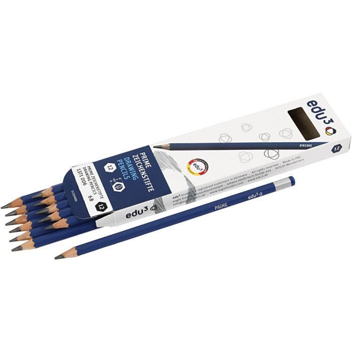 Crayon à Papier edu, 6B, 12 pièces/ 1 Pq.