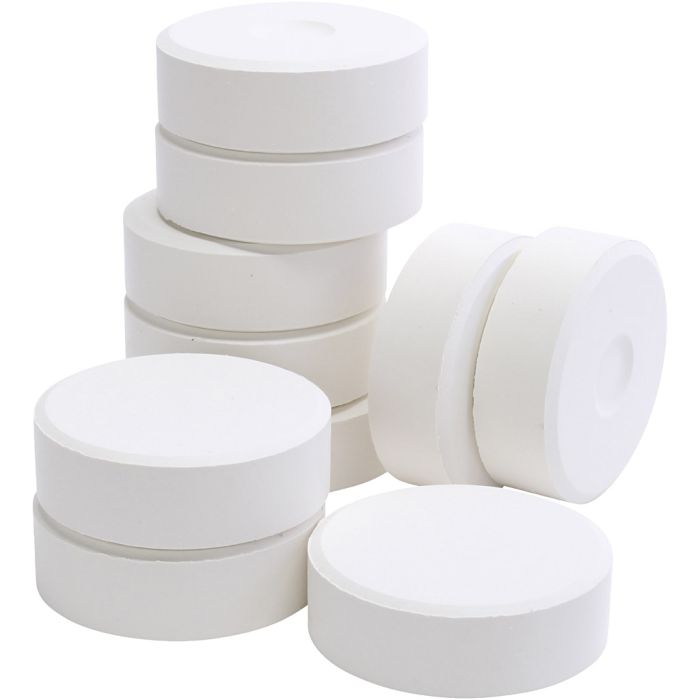 Peinture aquarelle à la tempera, H : 19 mm, d 57 mm, blanc, 10 pièces/ 1 Pq.