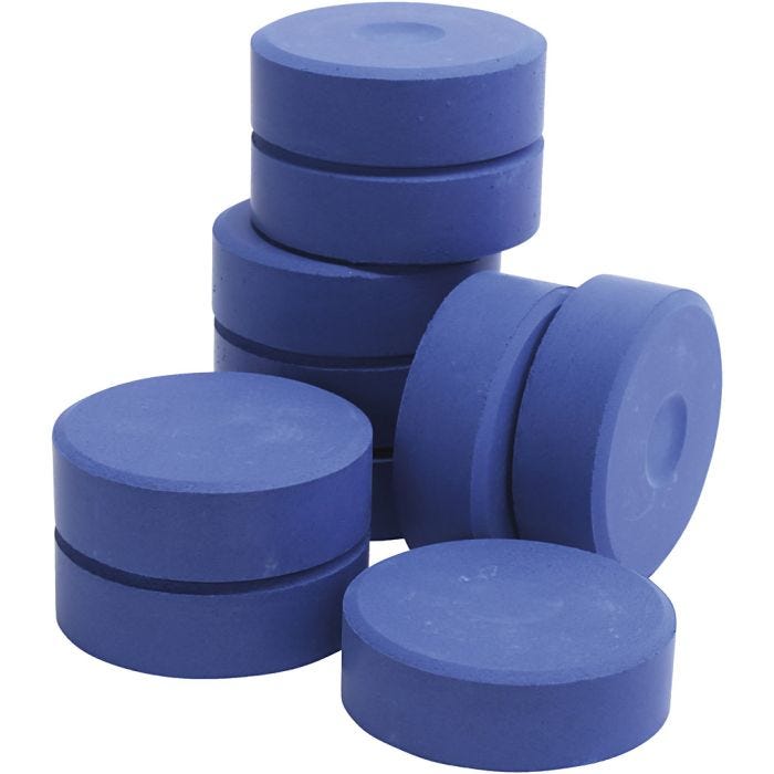 Tempera vloeibare aquarelverf, H: 19 mm, d 57 mm, blauw, 10 stuk/ 1 doos