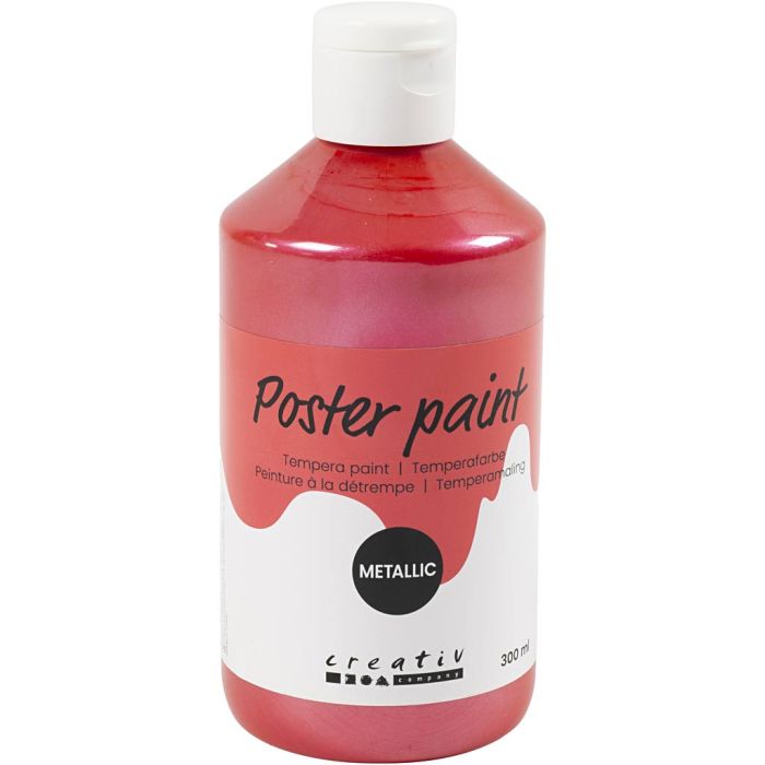 Peinture à la détrempe Métallisée, rouge, 300 ml/ 1 Pq.