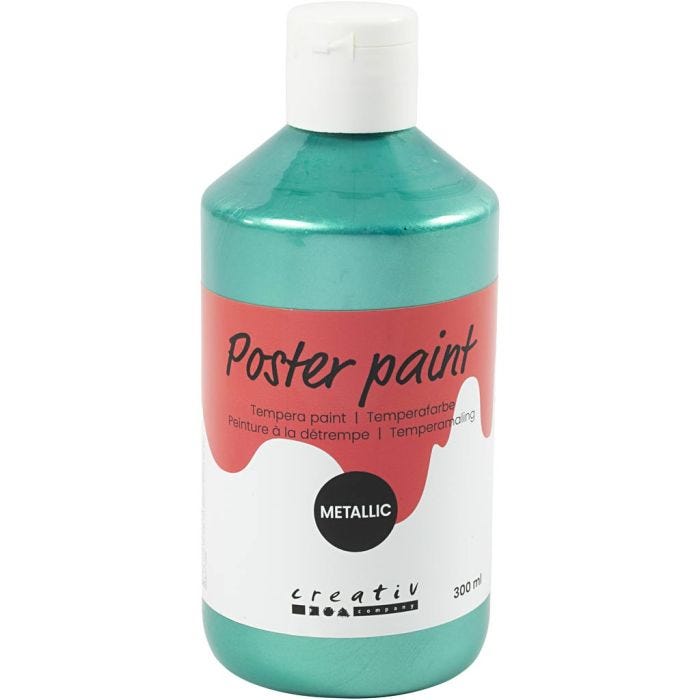 Peinture à la détrempe Métallisée, vert, 300 ml/ 1 Pq.