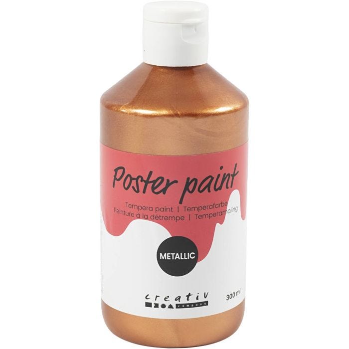 Peinture à la détrempe Métallisée, cuivre métallique, 300 ml/ 1 Pq.