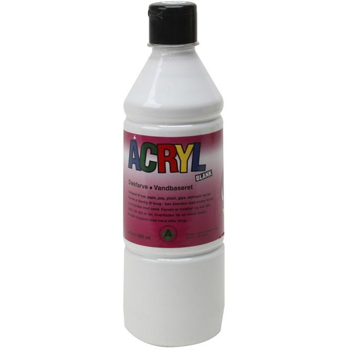 Peinture Acrylique, blanc, 500 ml/ 1 flacon