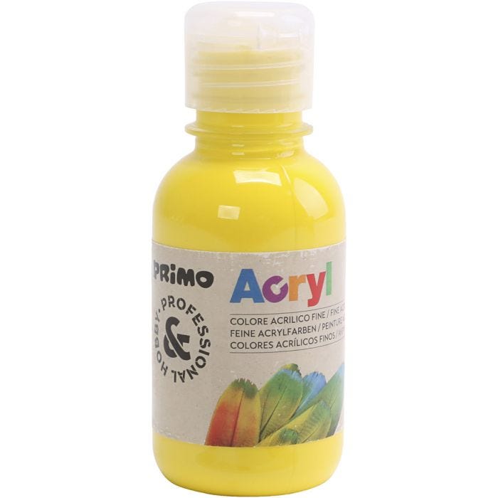 Peinture acrylique de luxe PRIMO, jaune primaire, 125 ml/ 1 flacon