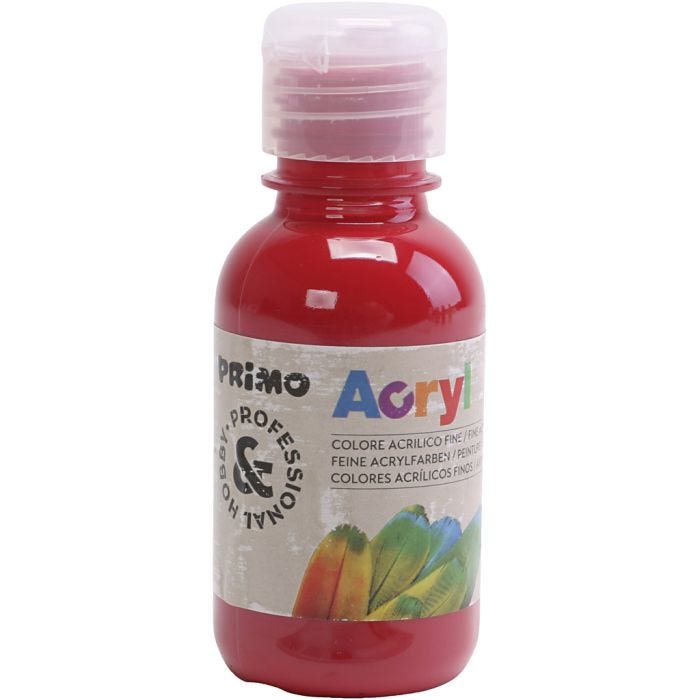 Peinture acrylique de luxe PRIMO, rouge foncé, 125 ml/ 1 flacon