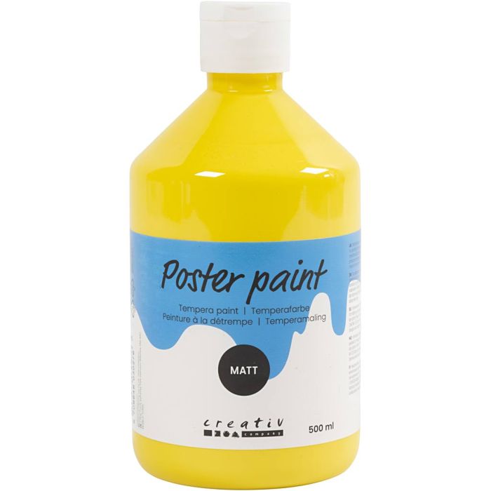 Peinture à la détrempe Mate, jaune primaire, 500 ml/ 1 flacon