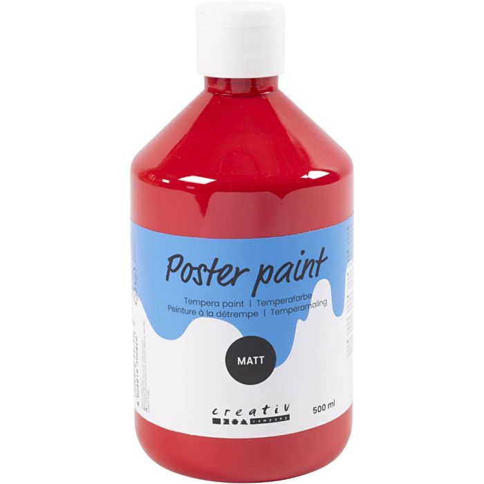 Peinture à la détrempe Mate, rouge foncé, 500 ml/ 1 flacon