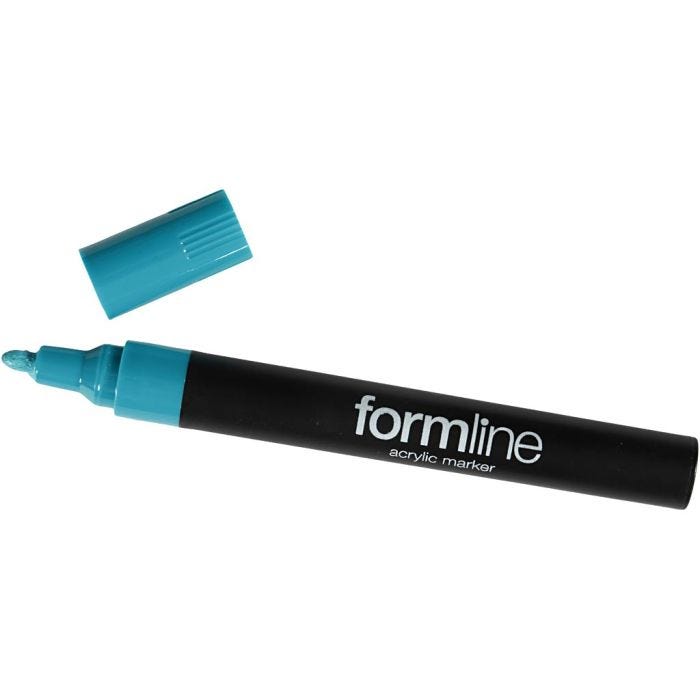 Feutre acrylique formline, trait 2.5 mm, turquoise, 1 pièce