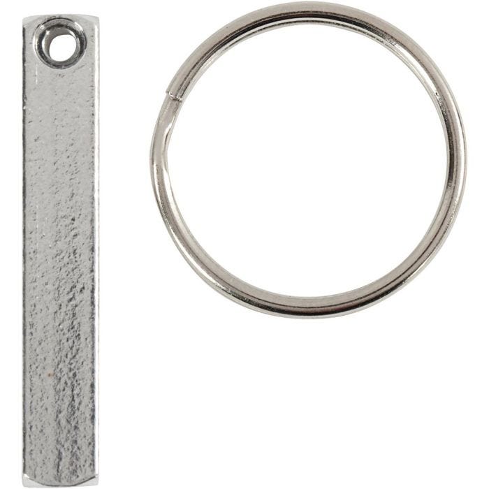 Kit Monture Porte-Clés, dim. 40x5 mm, 6 pièces/ 1 Pq.