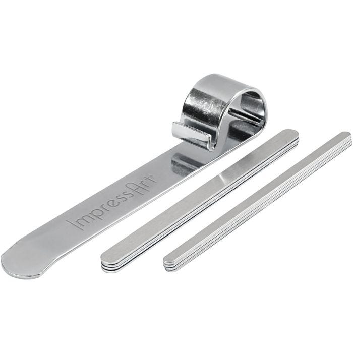 Outil de flexion et bandes métalliques pour bracelet, 15 cm, 6-106 mm, aluminium, 1 set