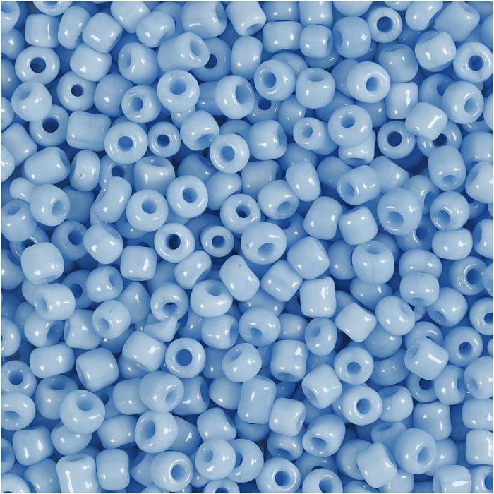 Perles de Rocaille, d 3 mm, dim. 8/0, diamètre intérieur 0,6-1,0 mm, turquoise, 25 gr/ 1 Pq.