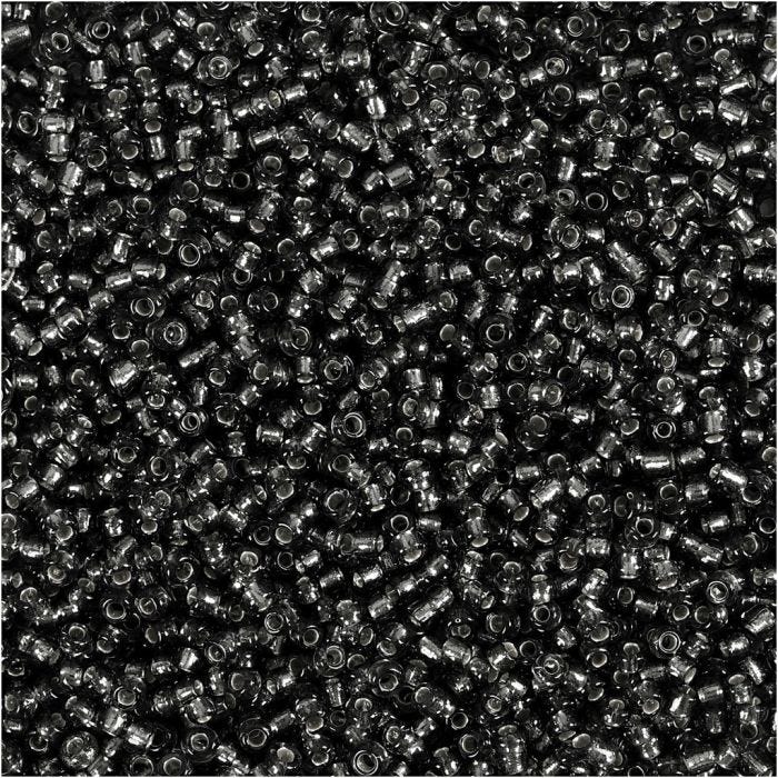 Perles de Rocaille, d 1,7 mm, dim. 15/0, diamètre intérieur 0,5-0,8 mm, Gris vert, 25 gr/ 1 Pq.