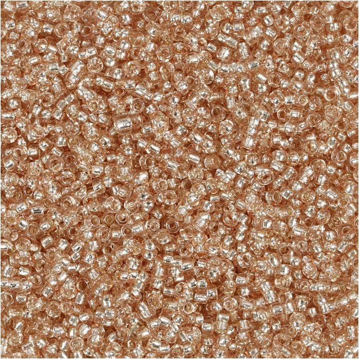 Perles de Rocaille, d 1,7 mm, dim. 15/0, diamètre intérieur 0,5-0,8 mm, Pêche, 25 gr/ 1 Pq.