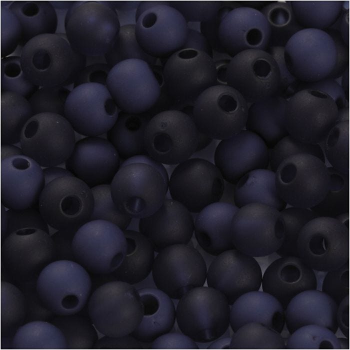 Perles en plastique, d 6 mm, diamètre intérieur 2 mm, bleu, 40 gr/ 1 Pq.