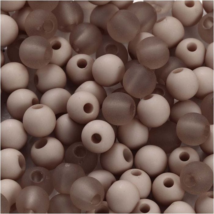 Perles en plastique, d 6 mm, diamètre intérieur 2 mm, gris clair, 40 gr/ 1 Pq.
