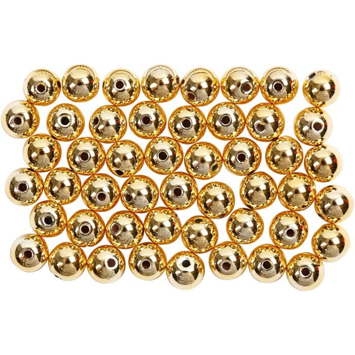 Perles de Cire, d 5 mm, diamètre intérieur 0,7 mm, or, 100 pièces/ 1 Pq.