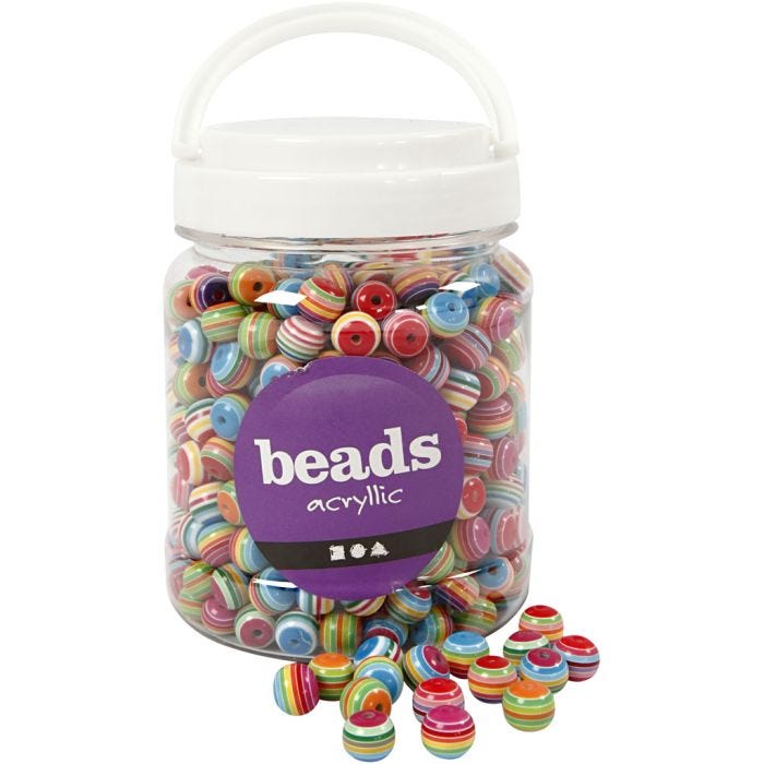 Perles Multi Mix, d 12 mm, diamètre intérieur 1,5 mm, 510 gr, 700 ml/ 1 boîte