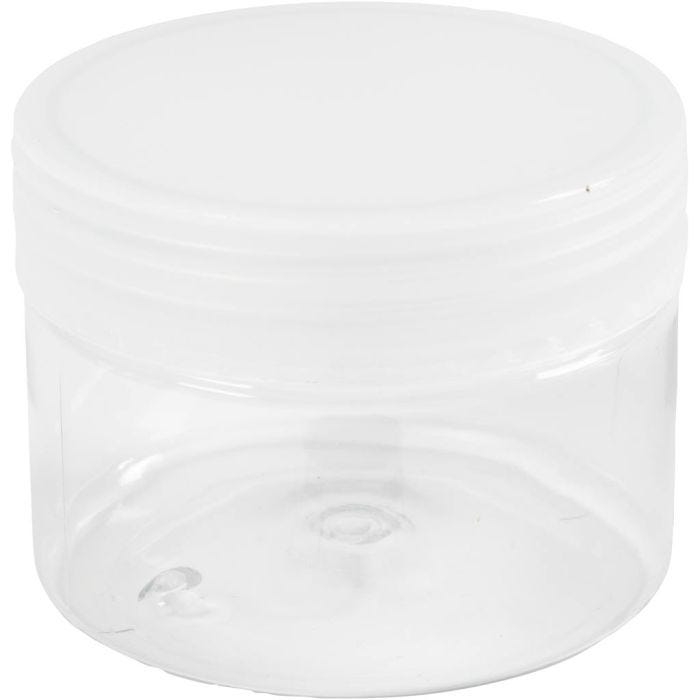 Pots de rangement en plastique, H : 5 cm, d 6,5 cm, 110 ml, 10 pièces/ 1 Pq.