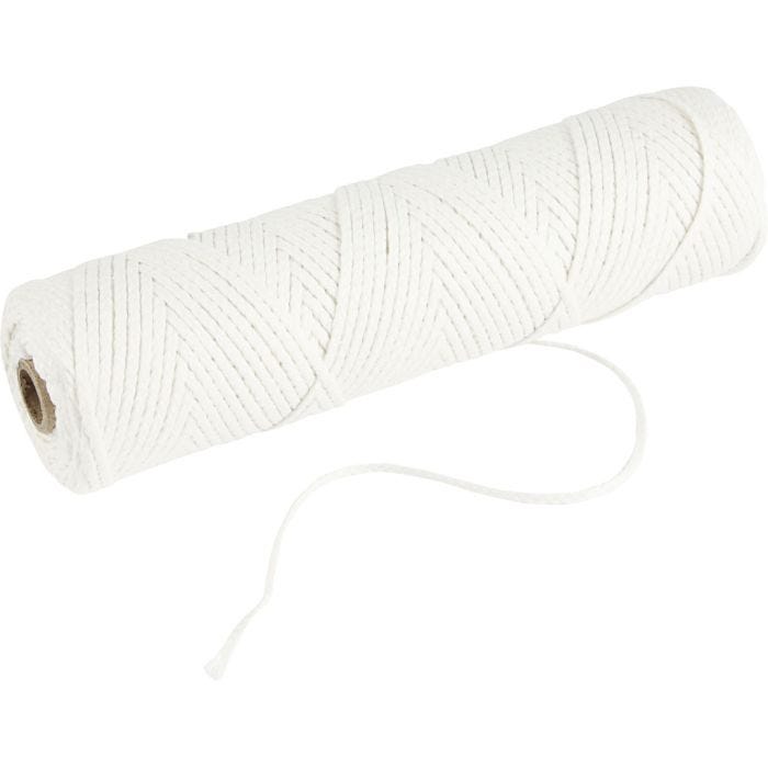 Lont, Geschikt voor dompelkaarsen (dia. 15-22 mm) en gegoten kaarsen (dia. 40-60 mm) , 100 gr, 50 m/ 1 rol