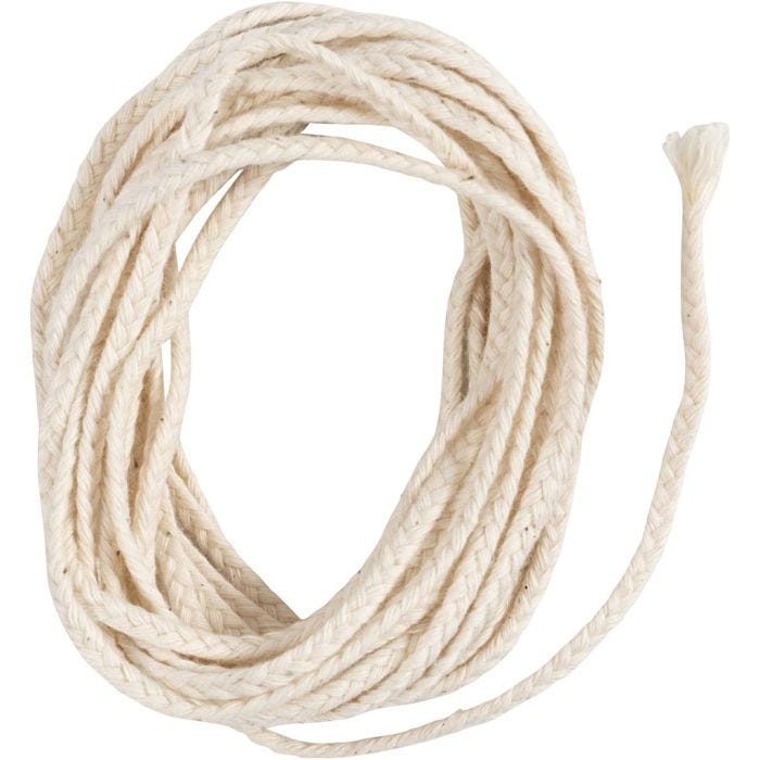 Mèche, Adapté aux bougies trempées (dia. 22-30 mm) et aux bougies moulées (dia. 60-80 mm), 100 gr, 3 m/ 1 Pq.