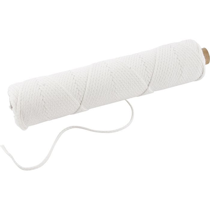 Mèche, Adapté aux bougies trempées (dia. 22-30 mm) et aux bougies moulées (dia. 60-80 mm) , 100 gr, 50 m/ 1 rouleau