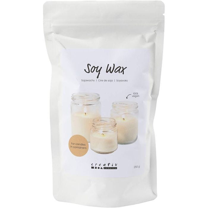 Cire de soja, Pour bougies en pots, crème, 250 gr/ 1 Pq.