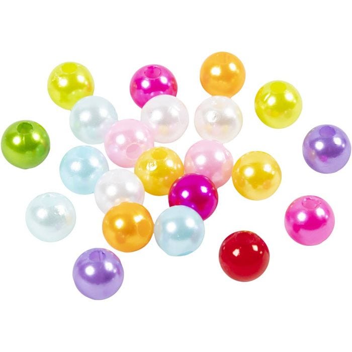 Perles de cire, d 8 mm, diamètre intérieur 1 mm, couleurs nacrées, 500 gr/ 1 sac