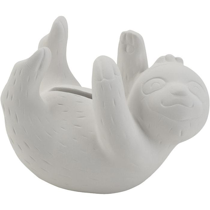 Tirelires en forme d'animaux, Paresseux, dim. 11x6x5 cm, 6 pièces/ 1 Pq.