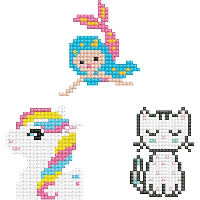 Diamond Dotz, chaton, sirène, poney, dim. 18x10 cm, 1 Pq.