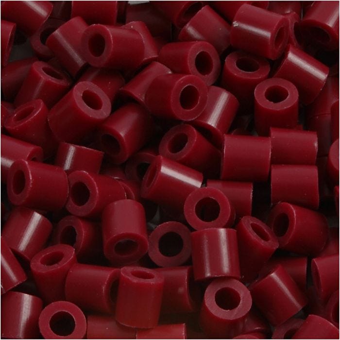 Perles à repasser, dim. 5x5 mm, diamètre intérieur 2,5 mm, medium, rouge vin (32239), 1100 pièces/ 1 Pq.