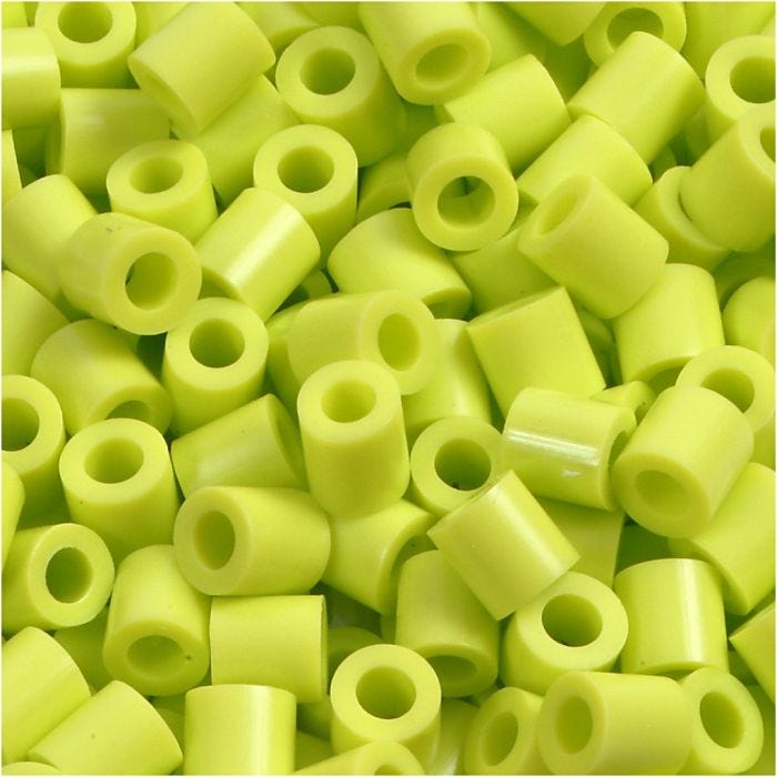 Perles à repasser, dim. 5x5 mm, diamètre intérieur 2,5 mm, medium, vert citron (32241), 6000 pièces/ 1 Pq.