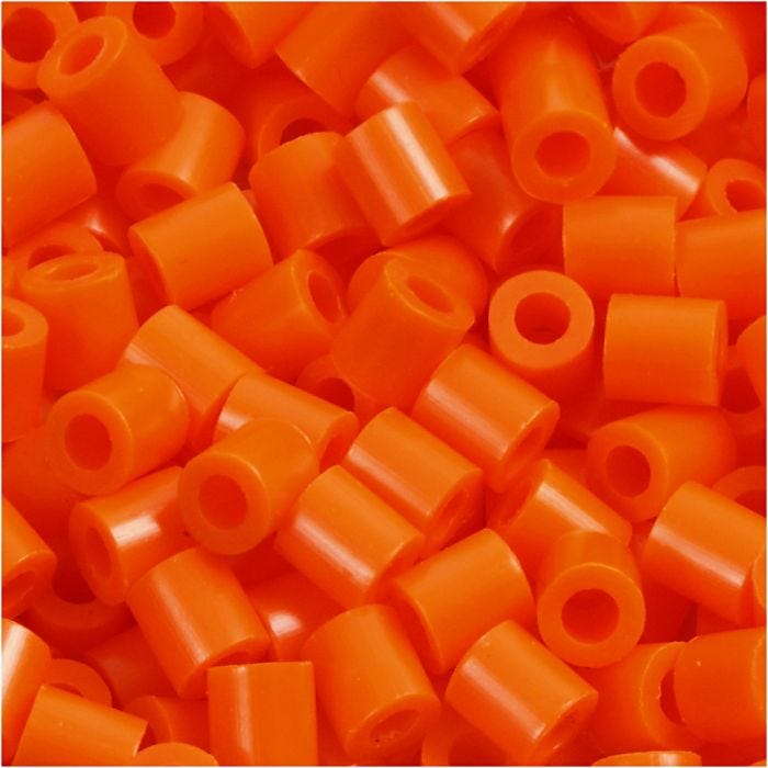 Perles à repasser, dim. 5x5 mm, diamètre intérieur 2,5 mm, medium, orange transparent (32233), 1100 pièces/ 1 Pq.