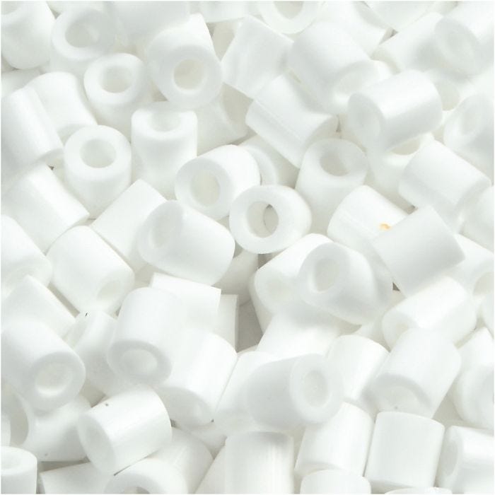 Perles à repasser, dim. 5x5 mm, diamètre intérieur 2,5 mm, medium, blanc (32221), 6000 pièces/ 1 Pq.