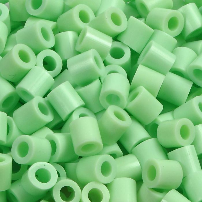 Strijkkralen, afm 5x5 mm, gatgrootte 2,5 mm, medium, pastel groen (32252), 6000 stuk/ 1 doos