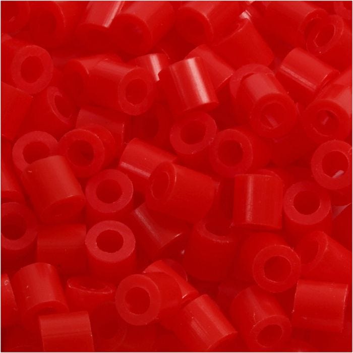 Perles à repasser, dim. 5x5 mm, diamètre intérieur 2,5 mm, medium, rouge clair (32225), 1100 pièces/ 1 Pq.