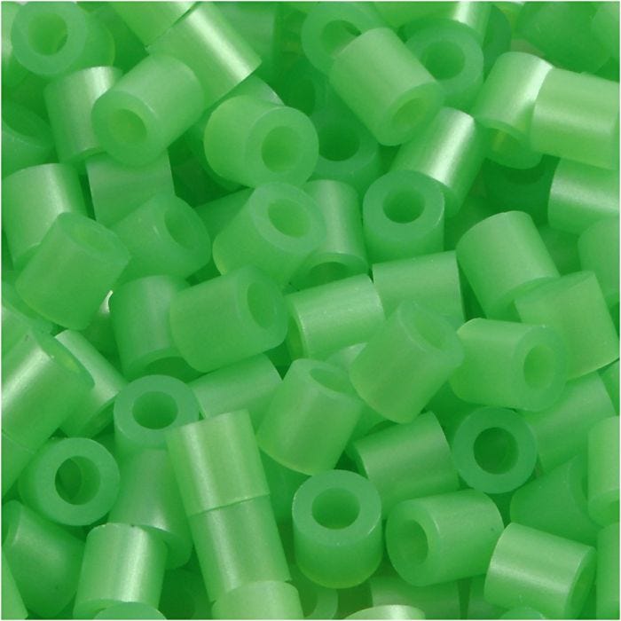 Perles à repasser, dim. 5x5 mm, diamètre intérieur 2,5 mm, medium, vert nacre (32240), 1100 pièces/ 1 Pq.