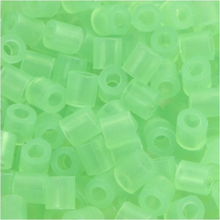 Perles à repasser, dim. 5x5 mm, diamètre intérieur 2,5 mm, medium, vert néon (32237), 6000 pièces/ 1 Pq.