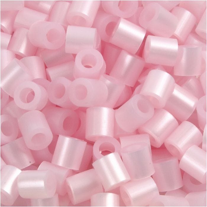 Perles à repasser, dim. 5x5 mm, diamètre intérieur 2,5 mm, medium, rose nacrées (32259), 1100 pièces/ 1 Pq.