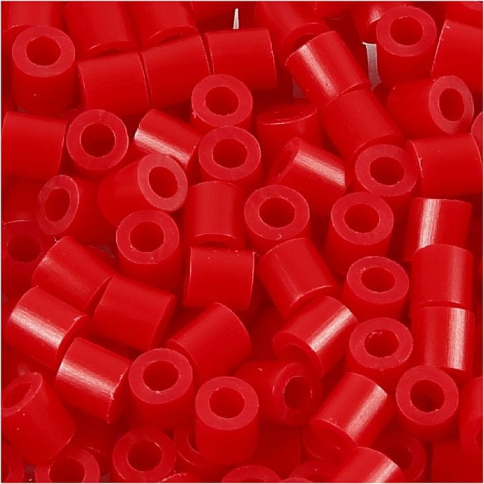 Perles à repasser, dim. 5x5 mm, diamètre intérieur 2,5 mm, medium, rouge (32231), 1100 pièces/ 1 Pq.