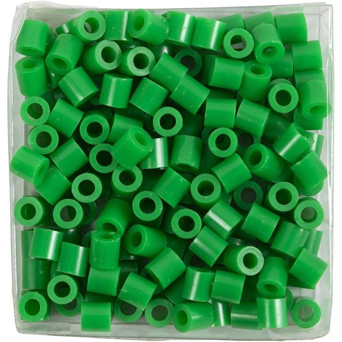 Perles à repasser, dim. 5x5 mm, diamètre intérieur 2,5 mm, medium, vert (32230), 1100 pièces/ 1 Pq.