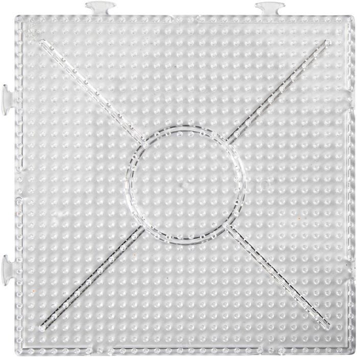 Plaque à picots, Large carré, dim. 15x15 cm, medium, transparent, 2 pièces/ 1 Pq.