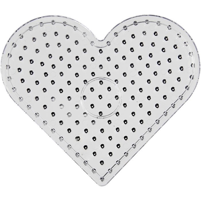 Plaque à picots, coeur, dim. 17,5x17,5 cm, JUMBO, transparent, 1 pièce