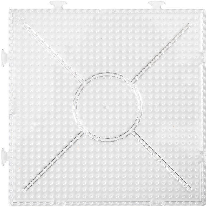 Photo Pearls Plaque à Picots, Large carré, dim. 15x15 cm, medium, transparent, 2 pièces/ 1 Pq.