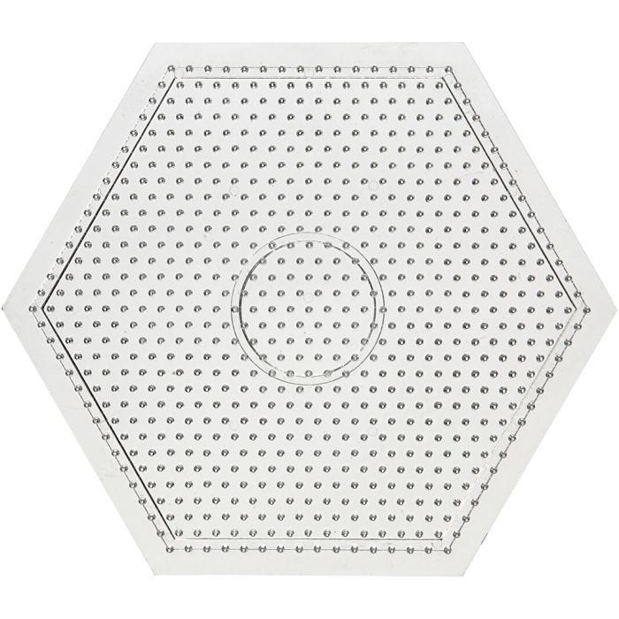 Plaque à picots, grand hexagone, 15x15 cm, medium, transparent, 1 pièce