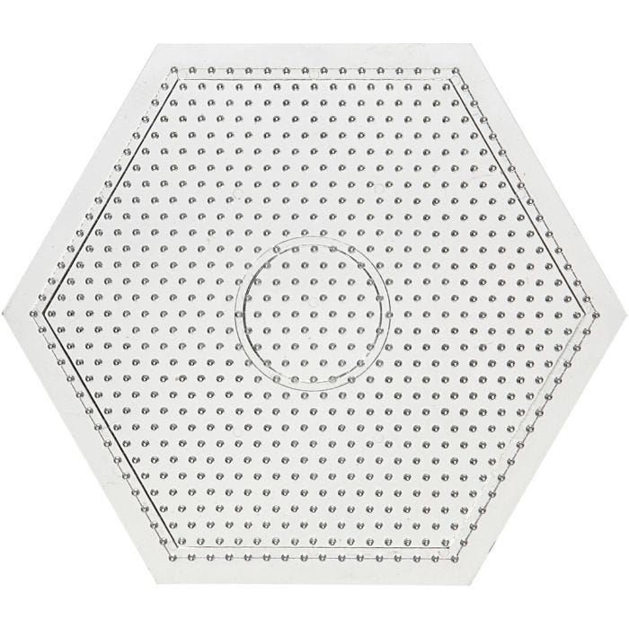 Plaque à picots, grand hexagone, dim. 15x15 cm, medium, 10 pièces/ 1 Pq.