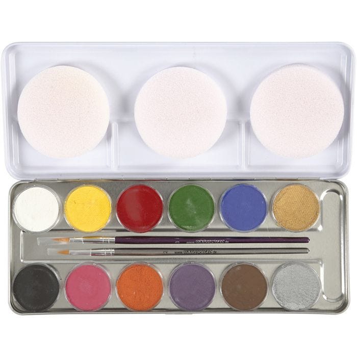 Maquillage Visage à Base d'eau, ass. de couleurs, 12 couleurs/ 1 set