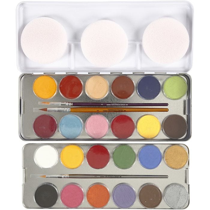 Maquillage Visage à Base d'eau, ass. de couleurs, 24 couleurs/ 1 set