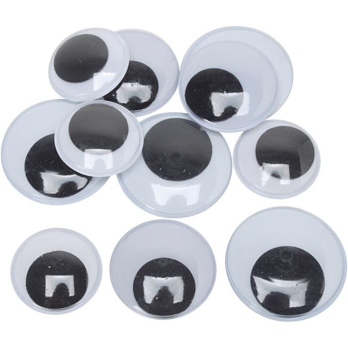 Yeux Mobiles, dim. 30+35+40 mm, Maxi, 150 paire, 300 pièces/ 1 Pq.
