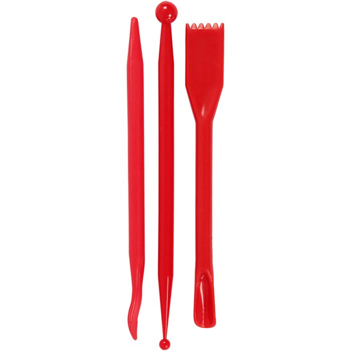 Bâtonnets de Modelage, L : 14,5 cm, rouge, 3 pièces/ 1 Pq.